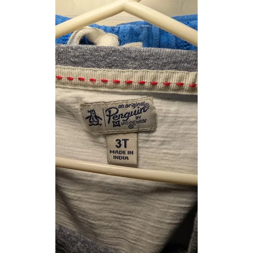 Boys Size 2T Outfit Original Penguin T-shirt + Carter's Shark Shorts Blue White